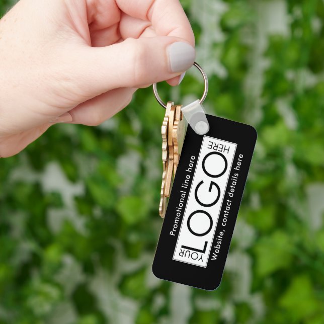 Professional Business Logo Text Promo Gifts Black Key Ring (Hand)