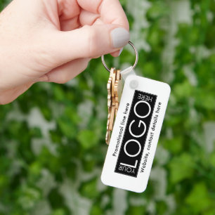 Professional Business Logo Text Promo Gifts White Key Ring