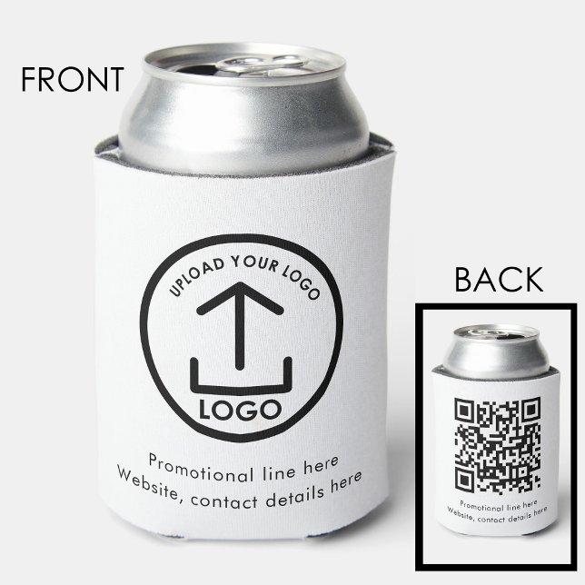 Professional Business Logo Text Promo QR Code Can Cooler (Professional Business Logo Text Promo QR Code Can Cooler)