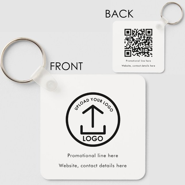 Professional Business Logo Text Promo QR Code Key Ring (Professional Business Logo Text Promo QR Code Keychain)