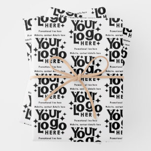 Professional Business Logo Text Promotional Retro Wrapping Paper Sheet