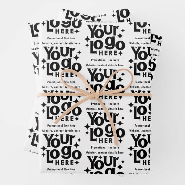 Professional Business Logo Text Promotional Retro Wrapping Paper Sheet (In situ)