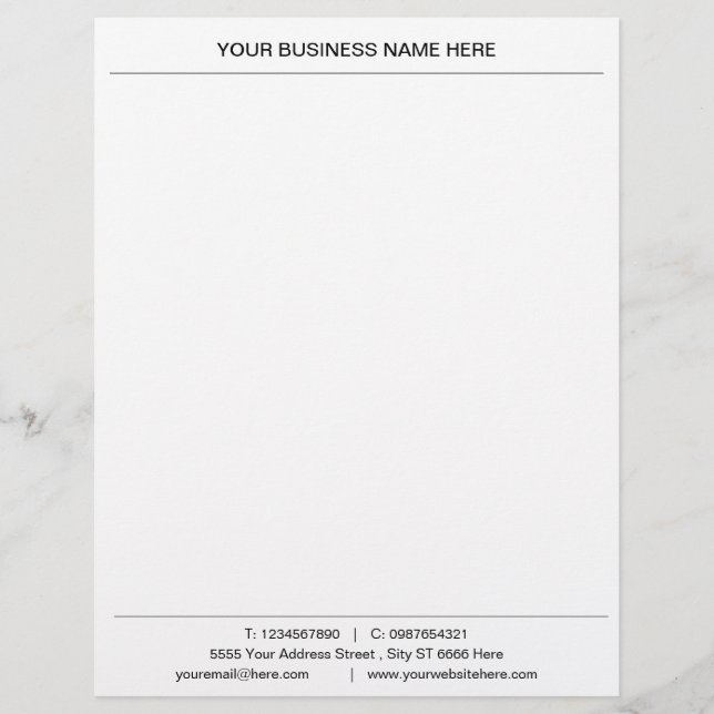 Professional Business Name Logo Address Letterhead (Front)