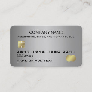 Professional Business Office Grey Faux Credit Card