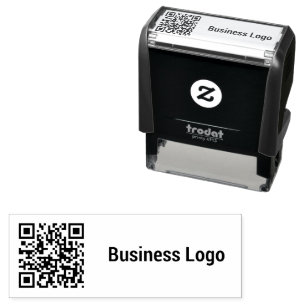 Professional Business QR Code Business Logo Self-inking Stamp