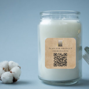 Professional Business QR Code Logo Ingredient List Square Sticker