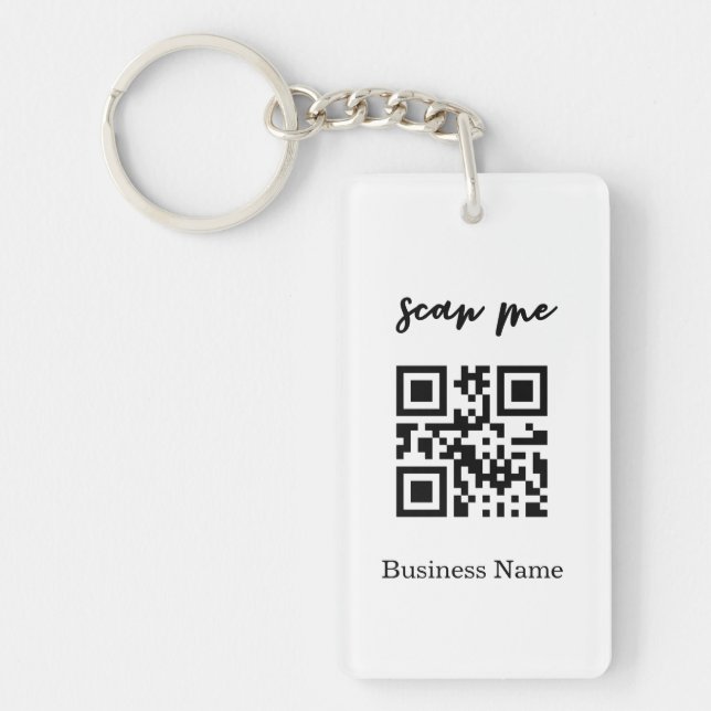 Professional Business QR Code Logo Key Ring (Front)