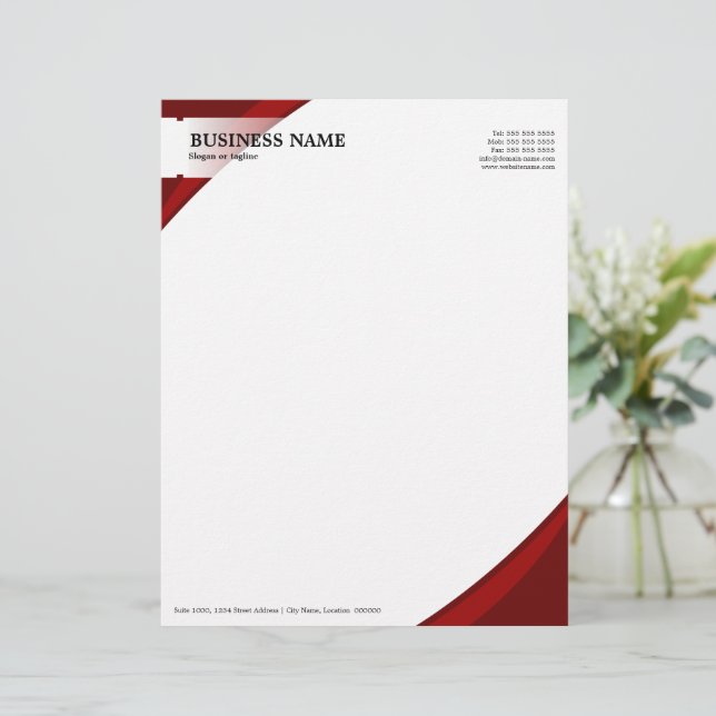 Professional Business Red Letterhead (Standing Front)