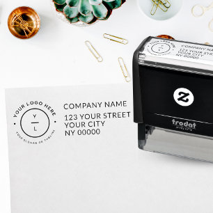 Professional Business Return Address Custom Logo  Self-inking Stamp