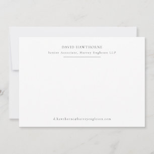 Professional Business Simple Black and White Note Card