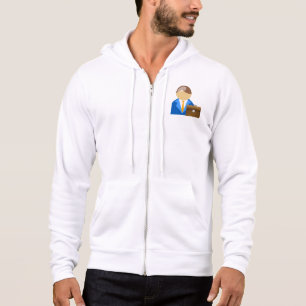 Professional Businessman Icon with Briefcase Hoodie