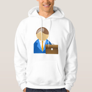 Professional Businessman Icon with Briefcase Hoodie