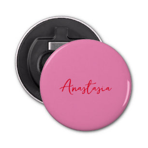 Professional calligraphy name custom pink bottle opener