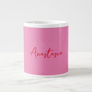 Professional calligraphy name custom pink large coffee mug