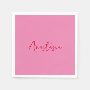 Professional calligraphy name custom pink napkin