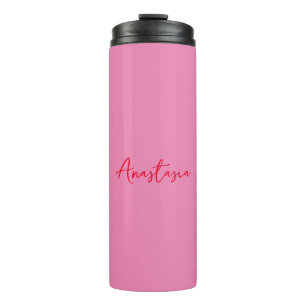 Professional calligraphy name custom pink thermal tumbler