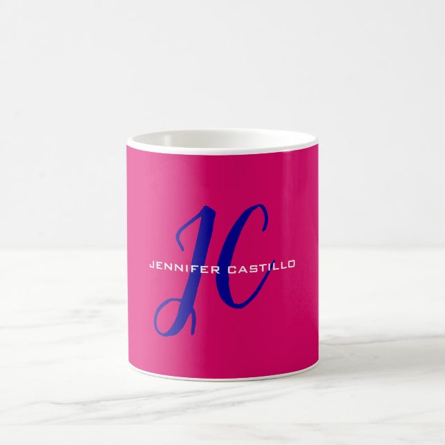 Professional Calligraphy Script Monogram Girly Coffee Mug (Center)