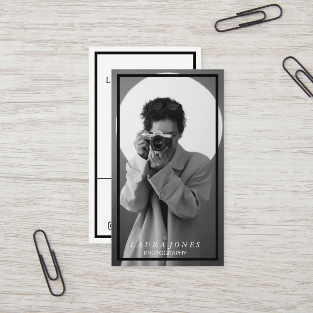 Professional Camera Lens Viewfinder Photography Business Card (Front/Back In Situ)