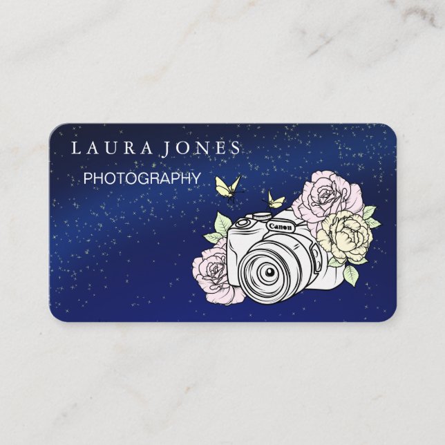 Professional Camera Lens Viewfinder Photography Business Card (Front)