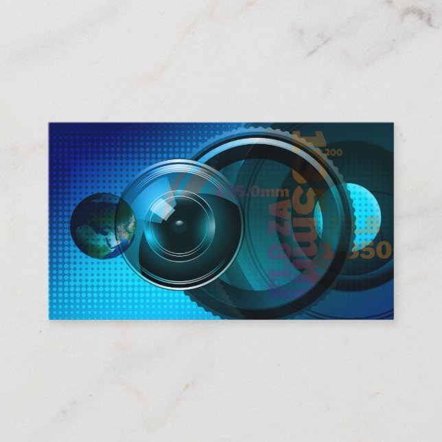 Professional Camera Lens Viewfinder Photography Business Card (Front)