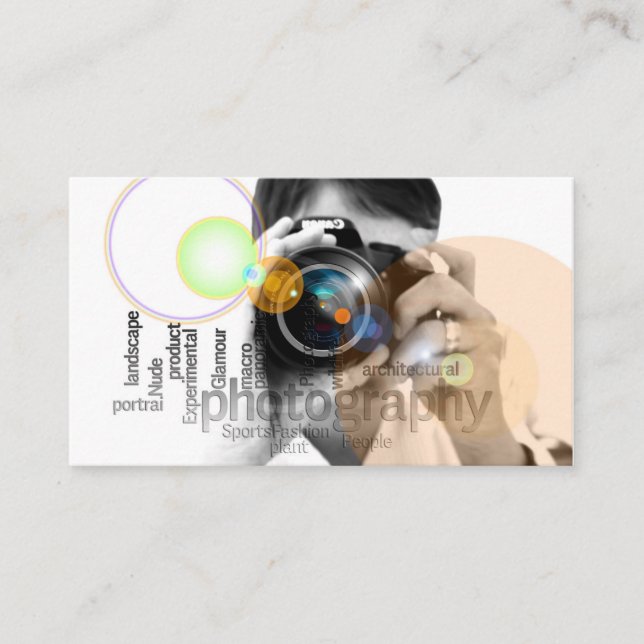 Professional Camera Lens Viewfinder Photography Business Card (Front)