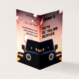 Professional car at dusk image business card