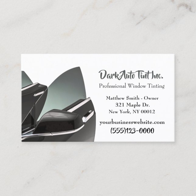Professional Car Auto Window Tint Service Business Card (Front)