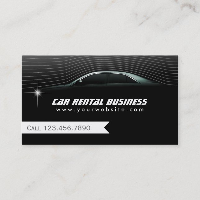 Professional Car Hire/Limo Service Business Card (Front)