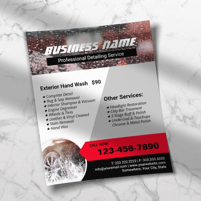 Professional Car Wash Auto Detailing Cleaning Flyer (Creator Uploaded)