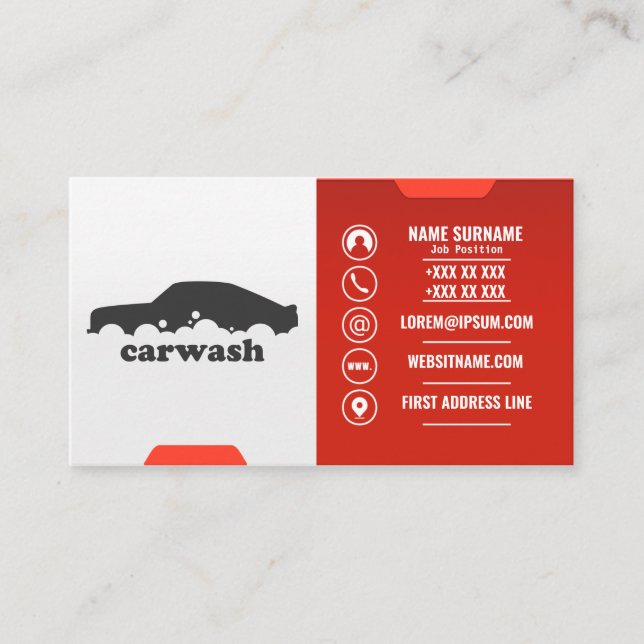 Professional Car Wash & Detailing - Pressure Wash Business Card (Front)