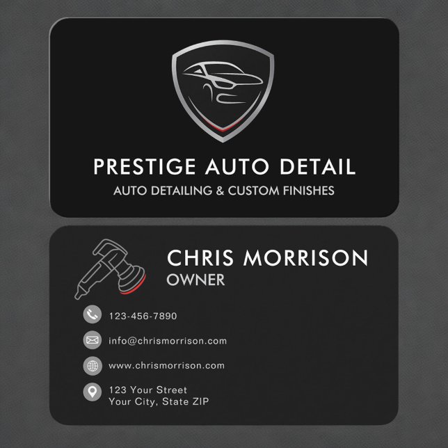 Professional Car Wash Detailing Service Business Card (Creator Uploaded)