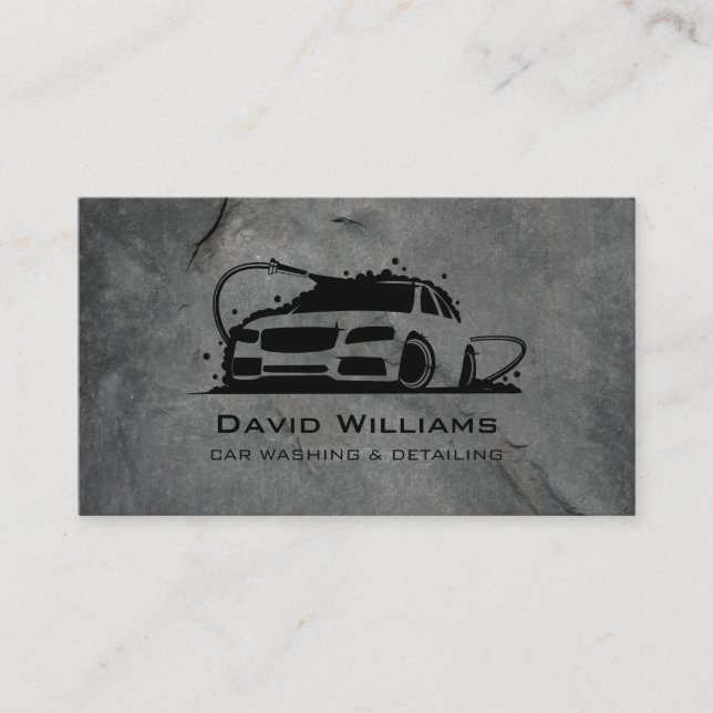 Professional Car Washing and Auto Detailing  Business Card (Front)