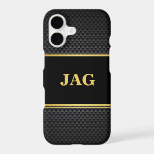 Professional Carbon Black & Gold Monogram