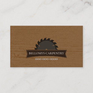 Professional Carpenter Wood Grain Business Card
