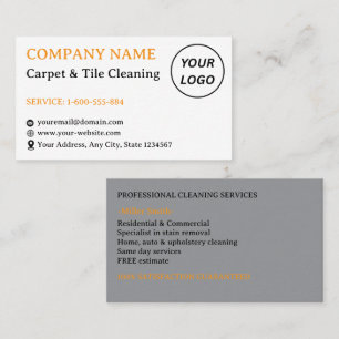 Professional Carpet & Tile Cleaning Logo Business  Card