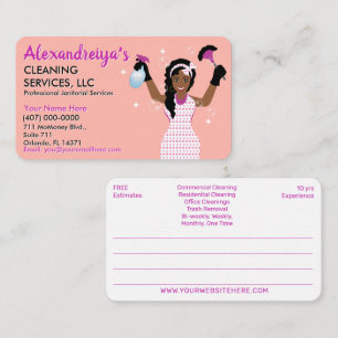 Professional Cartoon Cleaning/Janitorial   Business Card