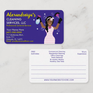 Professional Cartoon Cleaning/Janitorial Business Card