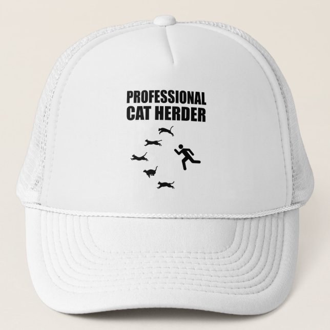 Professional Cat Herder Funny Herding Cats Trucker Hat (Front)