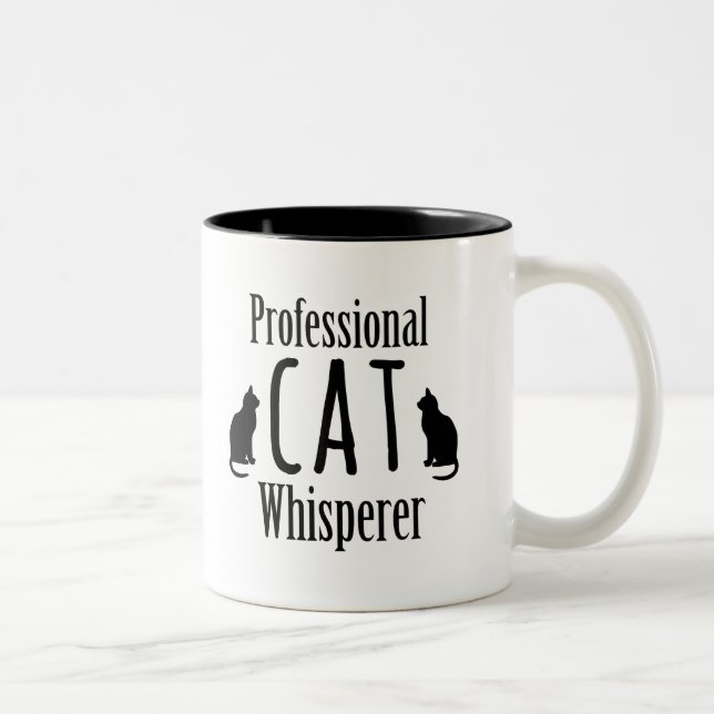 Professional Cat Whisperer Two-Tone Coffee Mug (Right)
