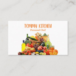Professional Catering Chef Cooking Vegetables Business Card