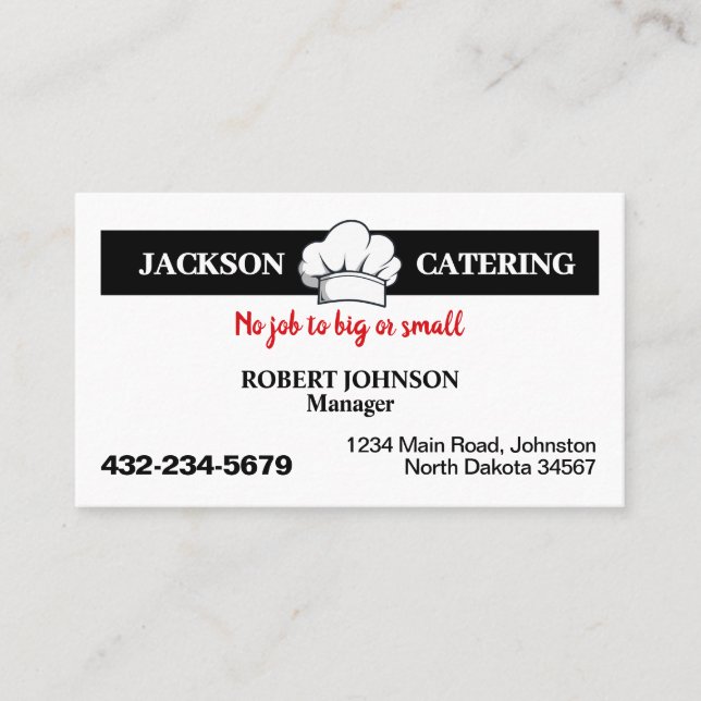 Professional Catering Service Business Card (Front)
