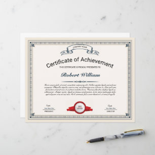 Professional Certificate of Achievement Template
