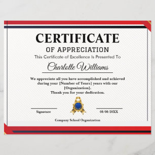 Professional Certificate of Appreciation