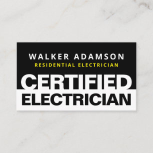 Professional Certified Electrician Business Cards