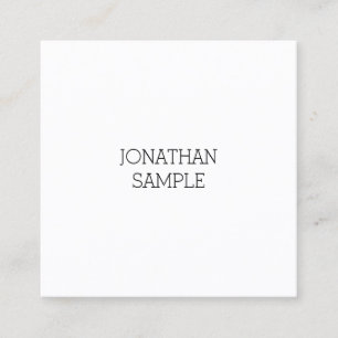 Professional Charming Simple Square Modern Plain Business Card