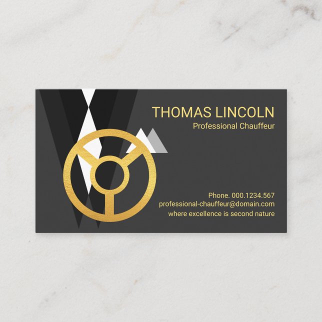 Professional Chauffeur Driving Suit Business Card (Front)