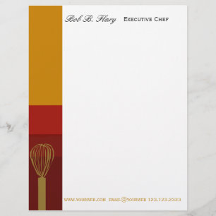 Professional Chef Catering Cook REcipes Customised Letterhead