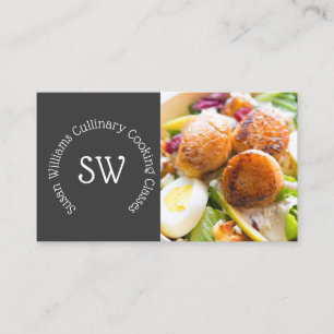 Professional chef cooking classes catering photo business card