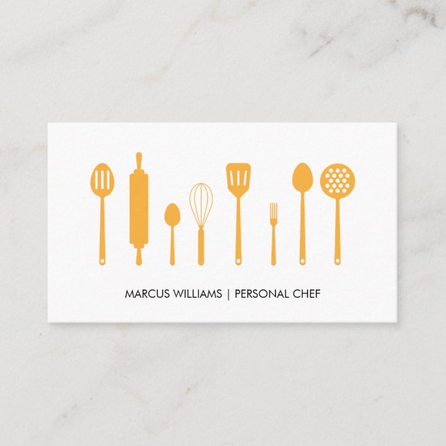 Professional Chef | Cooking Utensils Business Card (Front)
