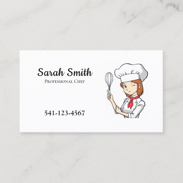 Professional Chef Food Catering Service Business Card (Front)